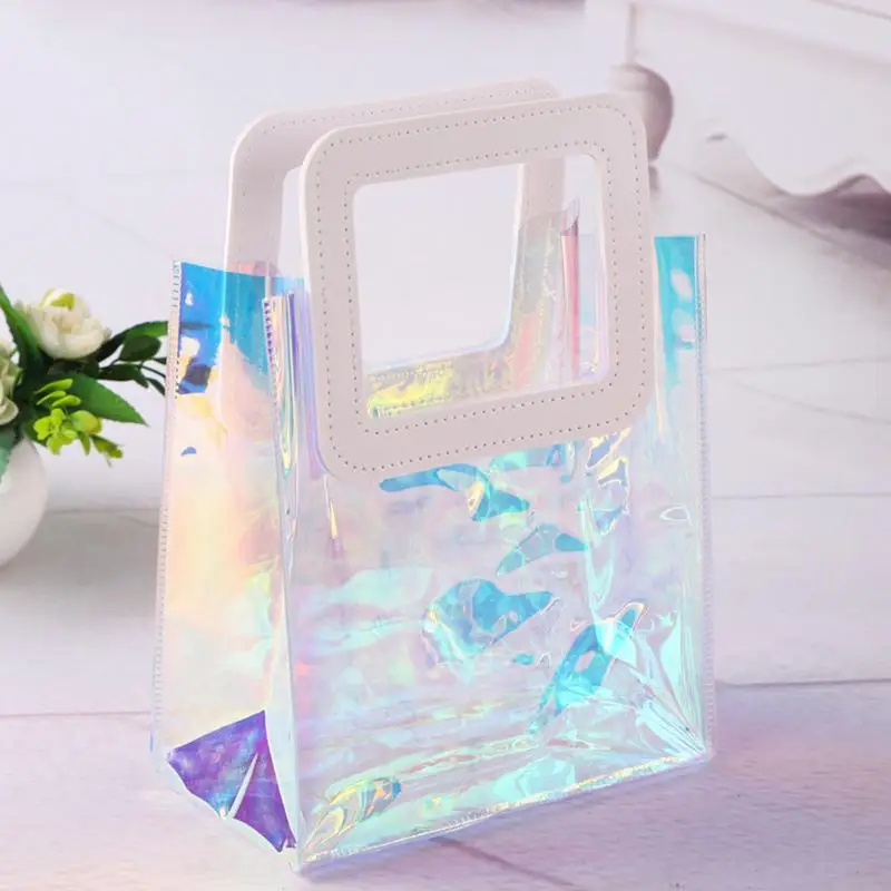Holographic Tote Bag Small Gift Colorful Storage Bags Multifunctional Clear Shopping Handbags With Handle For OutdoorAccessories
Holographic Tote Bag Small Gift Colorful Storage Bags Multifunctional Clear Shopping Handbags With Handle For OutdoorAccessories