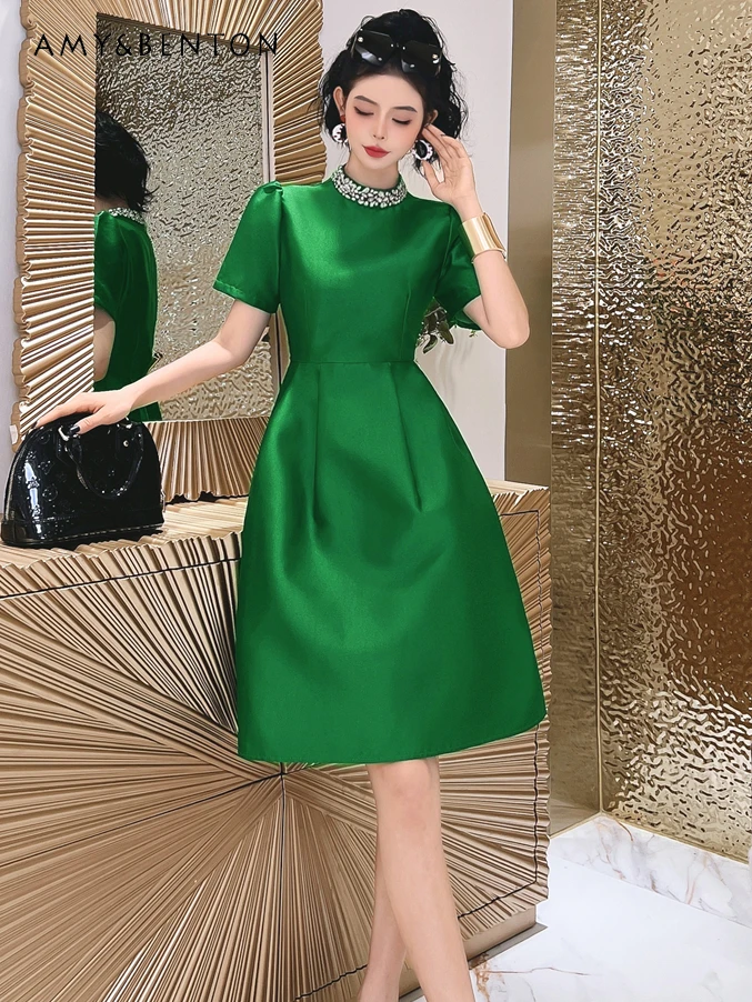 

Elegant Dress for Women 2024 Spring Summer New French Hepburn Style Socialite High-Grade Heavy Industry Slim Dress Sexy Dress