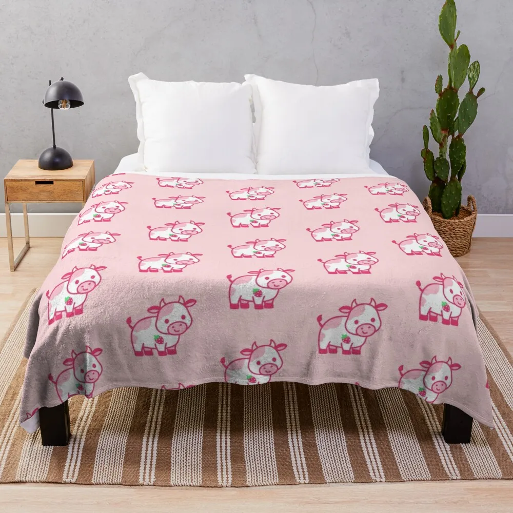 

Одеяло для пикника, клубника, корова, идея для подарка на День святого Валентина, роскошные утепленные фланелевые одеяла