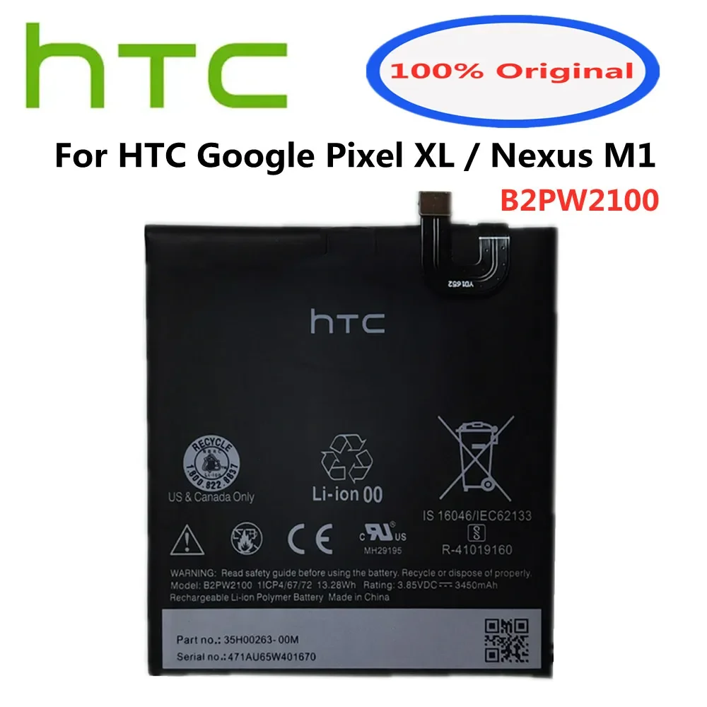 

Новый оригинальный аккумулятор 3450 мАч B2PW2100 для HTC Nexus Google Pixel XL Nexus M1 высококачественный Сменный аккумулятор для телефона