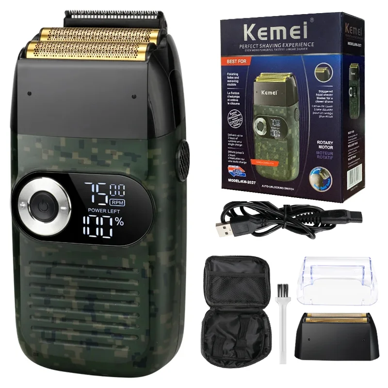 Kemei 2 in 1 Rechargeable Electric Shaver LCD Display Portable Cordless Men Reciprocating Razor Beard Trimmer
Kemei 2 in 1 Rechargeable Electric Shaver LCD Display Portable Cordless Men Reciprocating Razor Beard Trimmer