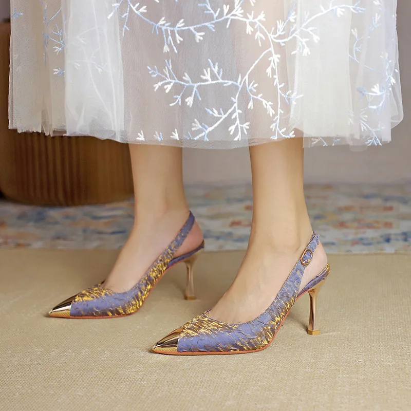 New Design Satin Pumps Women Slingbacks Thin Heels Party Wedding Bride Shoes Zapatos de mujer
New Design Satin Pumps Women Slingbacks Thin Heels Party Wedding Bride Shoes Zapatos de mujer