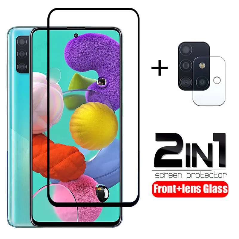 

2 in 1 Protective Glass for Samsung A12 A13 A21S A31 A51 A71 A32 A52 A72 4G 5G Screen Protector for Galaxy A20 A30 A50 A70 Glass