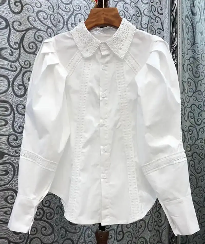 Korean New Fashion Chic Designed White Shirts Spring Retro Lantern Sleeve Tops 2023 Single Breasted Sweet Lace Blouses Femnino
Korean New Fashion Chic Designed White Shirts Spring Retro Lantern Sleeve Tops 2023 Single Breasted Sweet Lace Blouses Femnino