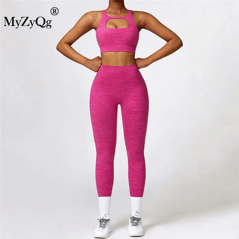 

MyZyQg Women Reversible Both Wear Yoga Two-piece Set Tight Push-up Tight Sports Pilate Underwear Running Fitness Vest Pant Suit