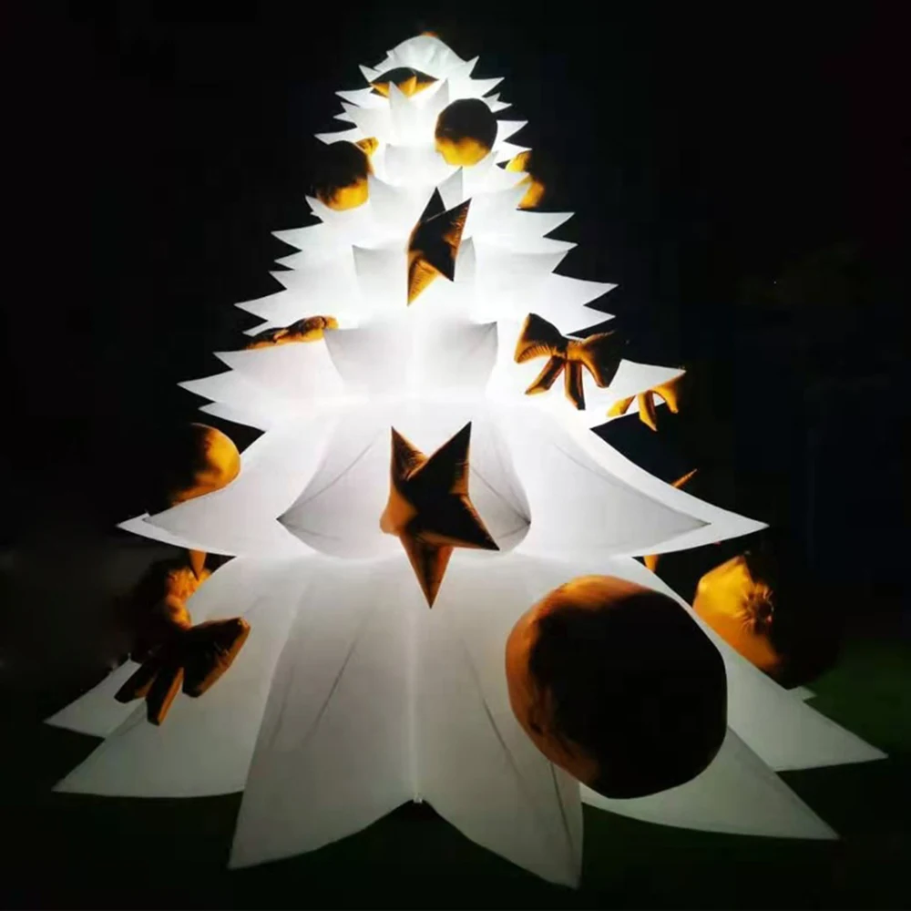 

Giant white Inflatable Christmas Tree Air Blow inflatable Santa Tree with LED Lights Party Xmas Decoration Event Advertising