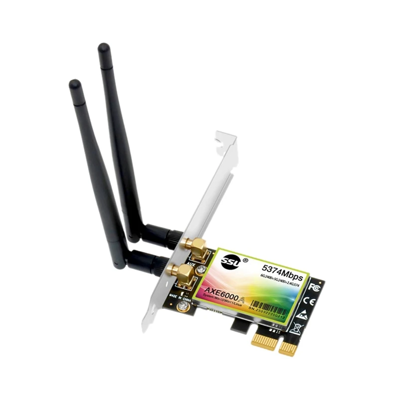 

SSU 5374Mbps Wifi6e Pcie Adaptor Dual-Band 2.4G/5Ghz Wifi Card PCI-Express Wireless Card Adapter For PC Computer AXE6000(A)