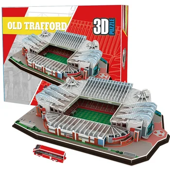 Brinque e Aprenda com o Conjunto de Carros e Helicópteros de 5 Peças 11 3D Jigsaw Pattern of Old Trafford Football Stadium of Manchester United Baby Toys Paper Jigsaw Puzzle Big Size SZ