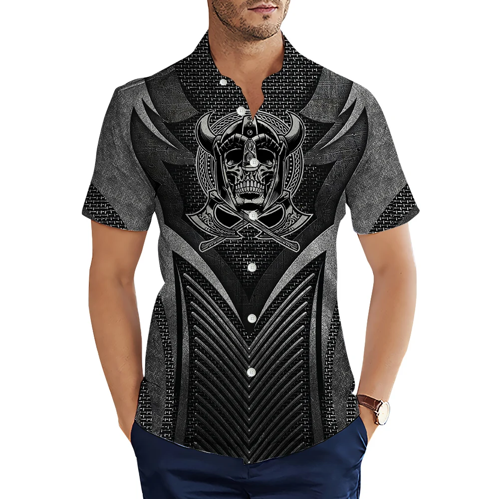 HXFashion Men's Shirts Viking Tattoo Pattern 3D Printed Casual Shirt Summer Lapel Short Sleeve Shirts for Men Clothing
HXFashion Men's Shirts Viking Tattoo Pattern 3D Printed Casual Shirt Summer Lapel Short Sleeve Shirts for Men Clothing