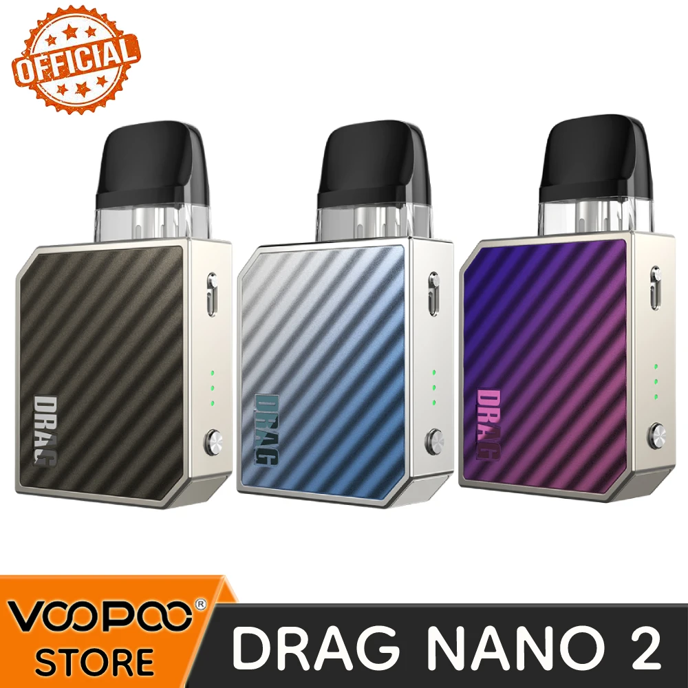 

Официальный VOOPOO Drag Nano 2 Pod 20 Вт комплект 2 мл 0.8ohm 1.2ohm картридж с заправкой сверху 800 мАч батарея электронная сигарета испаритель новые цвета