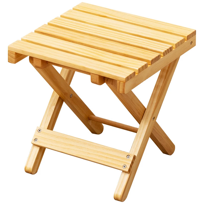 

Portable Natural Solid Wooded Folding Step Stool Adult Child Outdoor Fishing Camping BBQ Picnic Beach Ultralight Chair