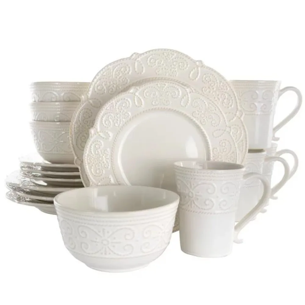 Tableware Set of Plates Dinner Sets Free Shipping 16 Piece Embossed Scalloped Stoneware Dinnerware Set in White Food Plate Dish
Tableware Set of Plates Dinner Sets Free Shipping 16 Piece Embossed Scalloped Stoneware Dinnerware Set in White Food Plate Dish