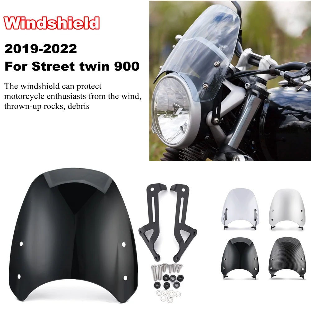 

Motorcycle Windscreen for Triumph Street twin 900 2019 2020 2021 2022 Windshield Wind Shield Deflector Protector Screen Visor