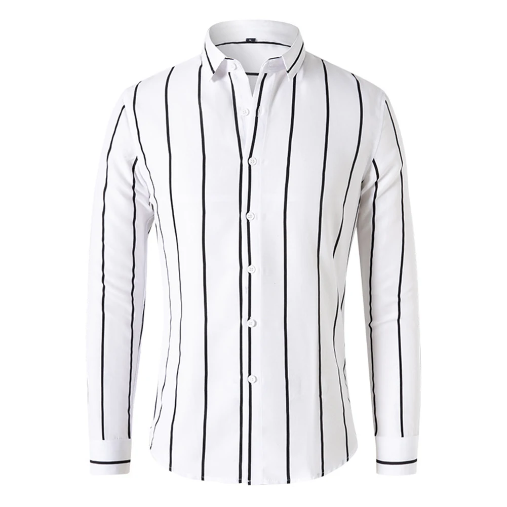Men Striped Lapel Shirt Casual Formal Classic Collar Long Sleeve Blouse Autumn New Tops Loose Stretch Fitting Casual Shirts
Men Striped Lapel Shirt Casual Formal Classic Collar Long Sleeve Blouse Autumn New Tops Loose Stretch Fitting Casual Shirts