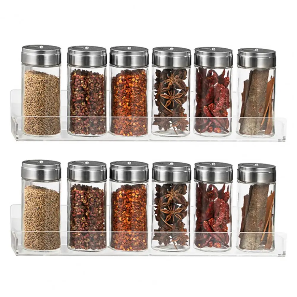 

Spice Rack with Adjustable Shelves Acrylic Spice Rack Acrylic Spice Racks Easy Access Organization for Kitchen Cabinets Pantry