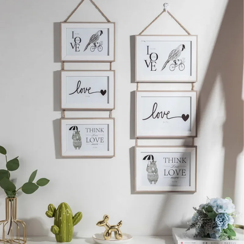 6/7 Inch Photo Frame Wall Hanging Picture Holder Three Wooden Connected Combination Clips Decorative Paper Nail for Living Room
6/7 Inch Photo Frame Wall Hanging Picture Holder Three Wooden Connected Combination Clips Decorative Paper Nail for Living Room