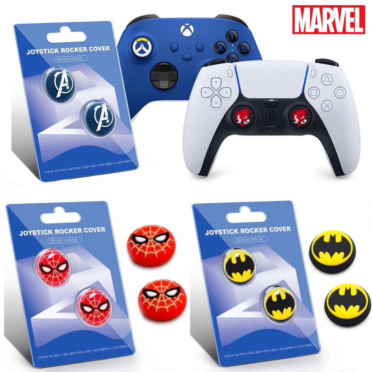 

2pcs/set Marvel Thumb Grip Cap Cover for Playstation Spiderman 5 PS5 PS4 Xbox Series XS Game Joystick Controller Thumbstick