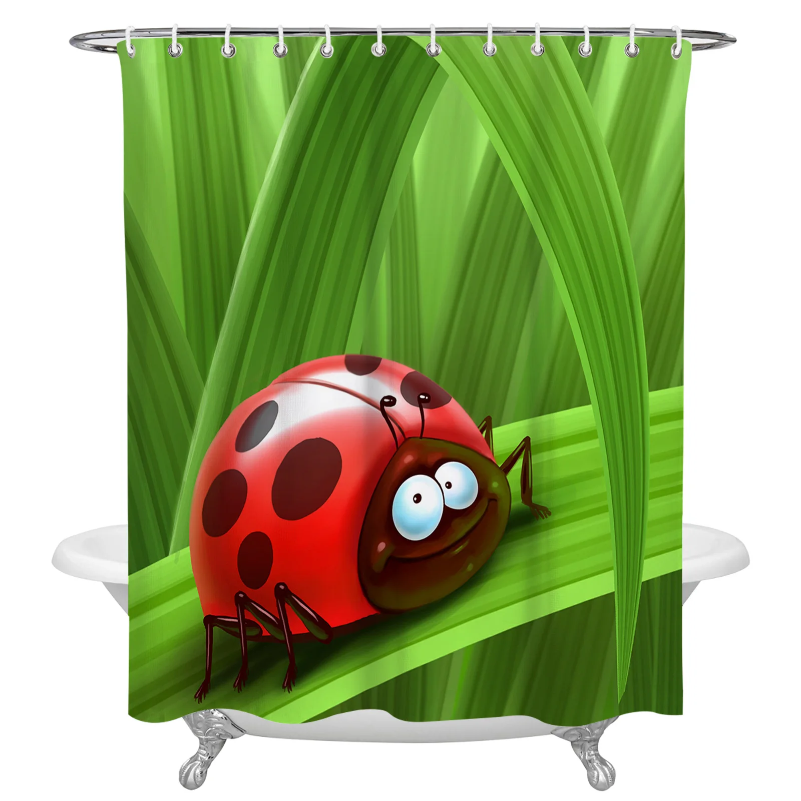 Ladybug Cartoon Leaves Waterproof Shower Curtain Bathroom Fabric Polyester Shower Curtains Bath Decor Curtain
Ladybug Cartoon Leaves Waterproof Shower Curtain Bathroom Fabric Polyester Shower Curtains Bath Decor Curtain