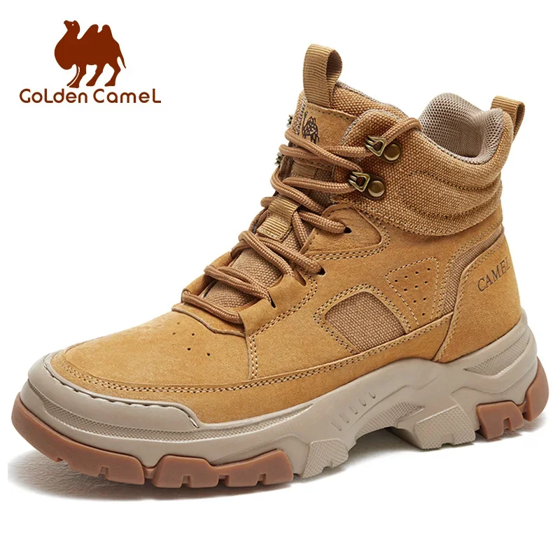 

GOLDEN CAMEL Men's Shoes High-top Casual Martin Boots Anti-slip Wear-resistant Sports Hiking Shoes for Women 2023 Winter New