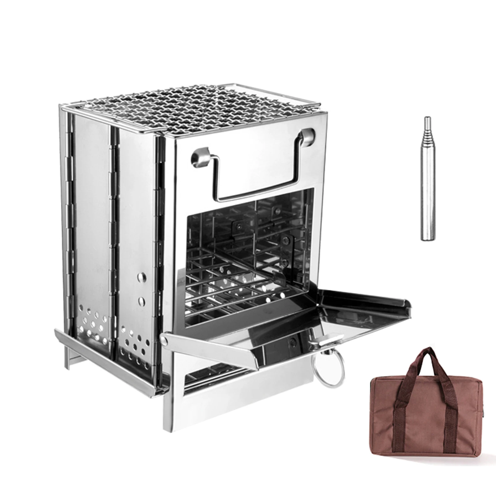 Folding Wood Burning Stove Blowpipe Kit Mini BBQ Grill with Carry Bag for Backpacking Hiking Camping Cooking
Folding Wood Burning Stove Blowpipe Kit Mini BBQ Grill with Carry Bag for Backpacking Hiking Camping Cooking