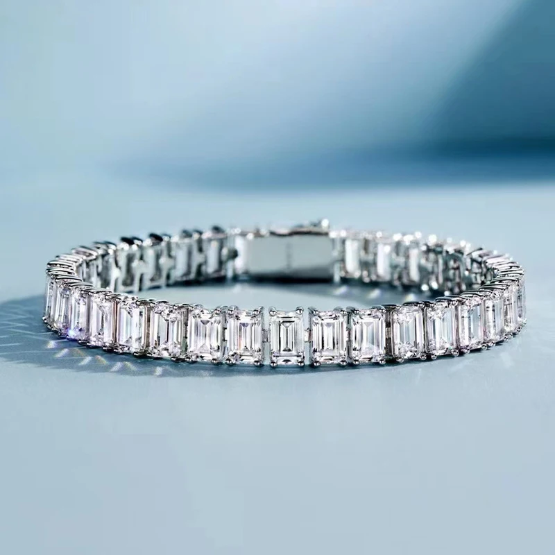 Anziw Luxury 925 Sterling Silver Emerald Cut High Carbon Diamond Tennis Bracelets for Women Wholesale Engagement Girls Jewelry
Anziw Luxury 925 Sterling Silver Emerald Cut High Carbon Diamond Tennis Bracelets for Women Wholesale Engagement Girls Jewelry
