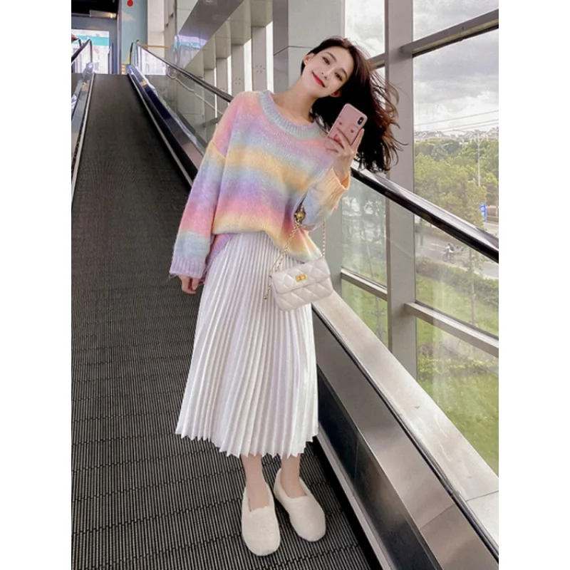 Fashion Women Sweaters 2023 New Korean Style Pullover Long Sleeve Top Knitwear O-Ne Colorful Stripes LOOSE Warm Jumpers
Fashion Women Sweaters 2023 New Korean Style Pullover Long Sleeve Top Knitwear O-Ne Colorful Stripes LOOSE Warm Jumpers