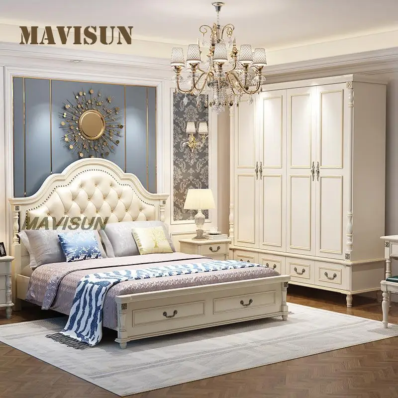 Bed Of Leather Headboard Master Bedroom Queen Wedding Bed Couple Solid Wood Wardrobe American Luxury Furniture Set For Sleeping
Bed Of Leather Headboard Master Bedroom Queen Wedding Bed Couple Solid Wood Wardrobe American Luxury Furniture Set For Sleeping