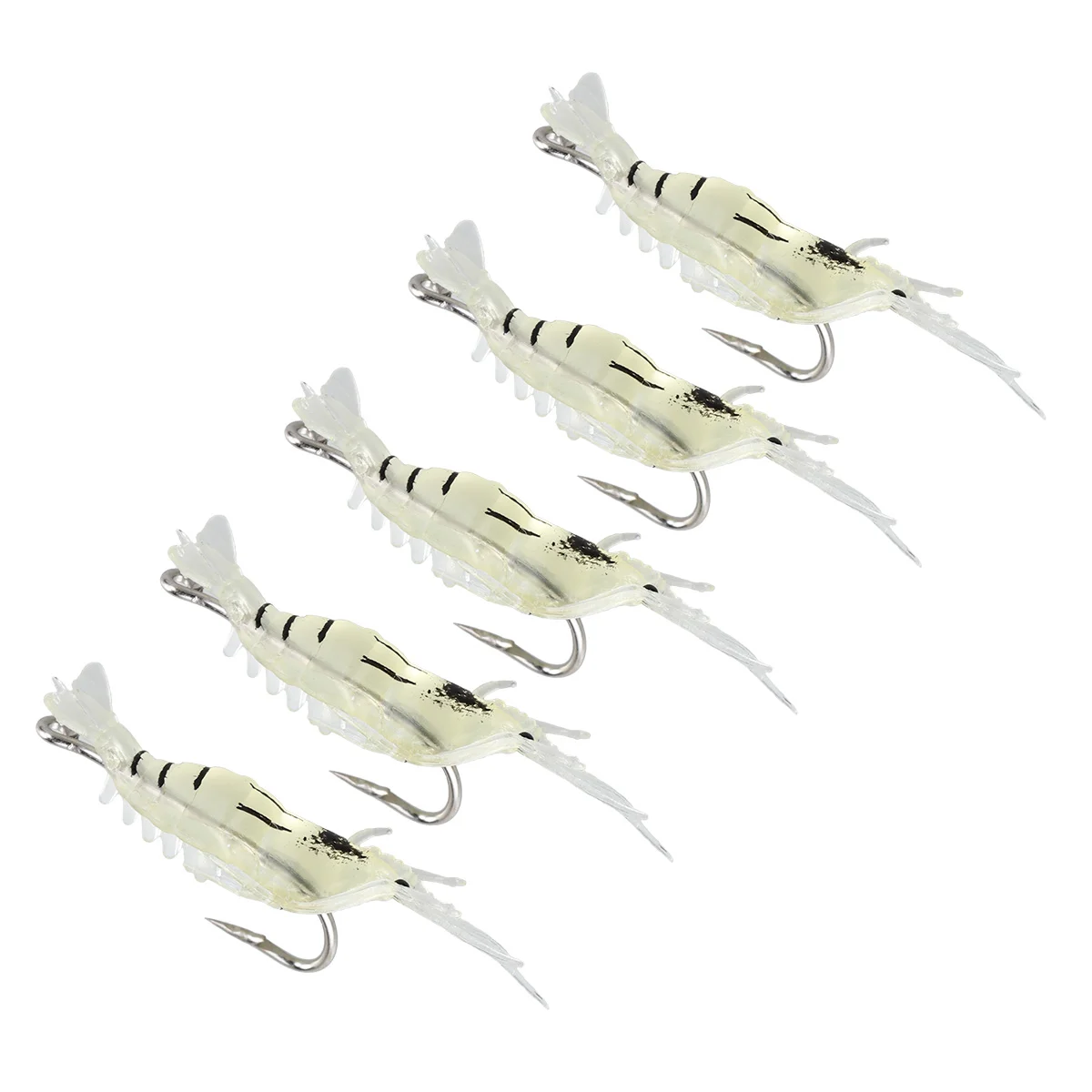 

5pcs 4cm Bait Shrimp Simulation Grass Shrimp Environment Friendly Plastic Fish Smell Luring Effect Good Fishing