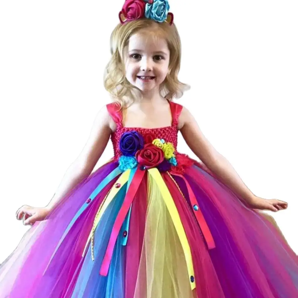 Girls Rainbow Unicorn Flower Tutu Dress Kids Crochet Tulle Ribbon Dress Ball Gown with Hairbow Children Party Costume Dresses
Girls Rainbow Unicorn Flower Tutu Dress Kids Crochet Tulle Ribbon Dress Ball Gown with Hairbow Children Party Costume Dresses