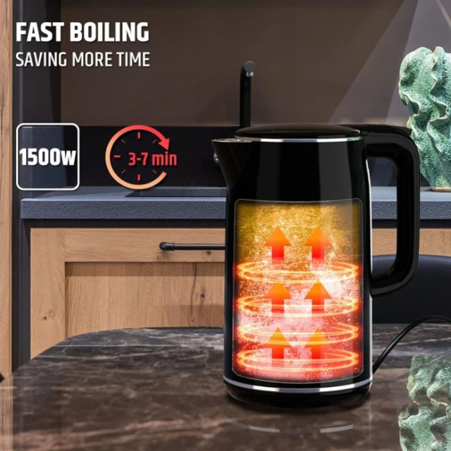 Bouilloire électrique avec contrôle de température, bouteille thermos, mise hors tension automatique, anti-dérapant, pot d'eau bouillante, appareils ménagers, 1,6 L, 220V 2