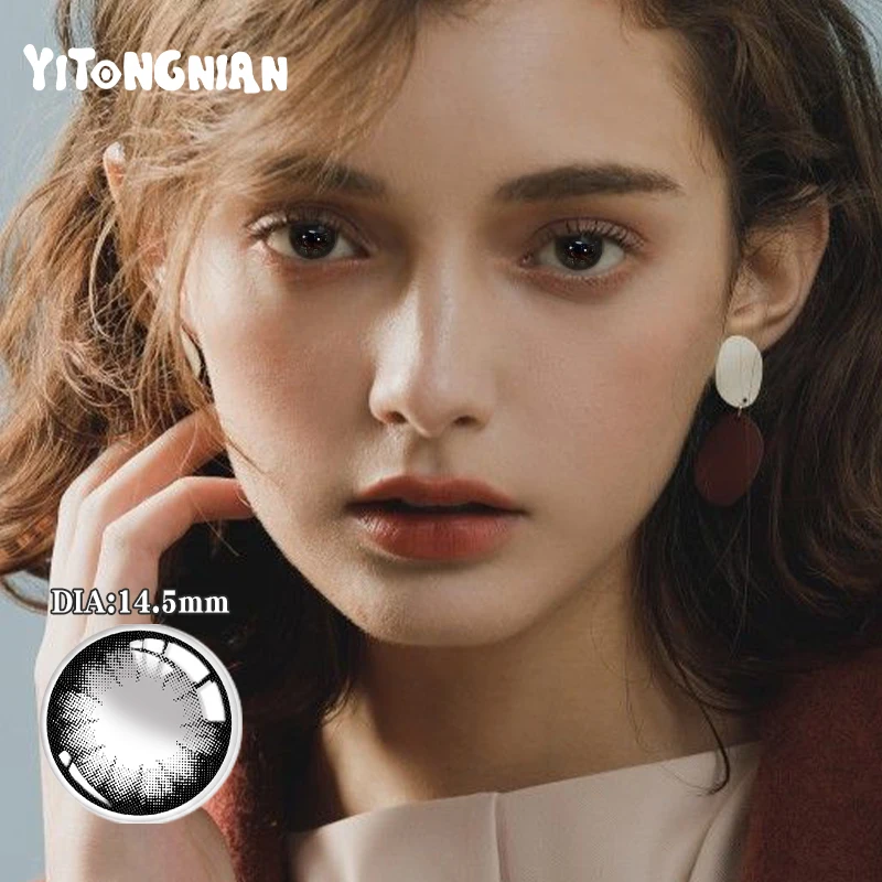 

Большие глаза YI TONG NIAN диаметром 14,5 ММ, цветные контактные линзы для красоты, ежедневного макияжа и натуральные контактные линзы