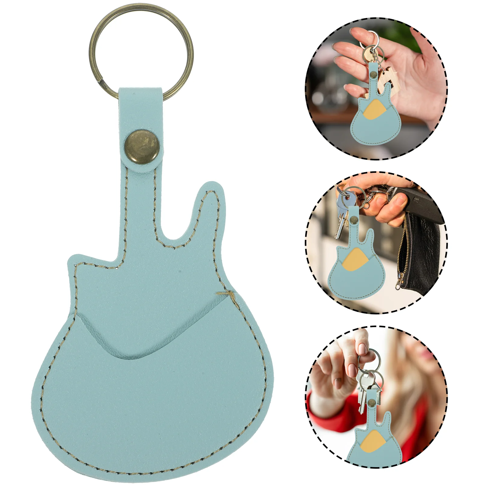 PU Guitar Picks Holder Guitar Pick Case Key Chain Portable Guitar Plectrums Holder Guitar Accessory
PU Guitar Picks Holder Guitar Pick Case Key Chain Portable Guitar Plectrums Holder Guitar Accessory