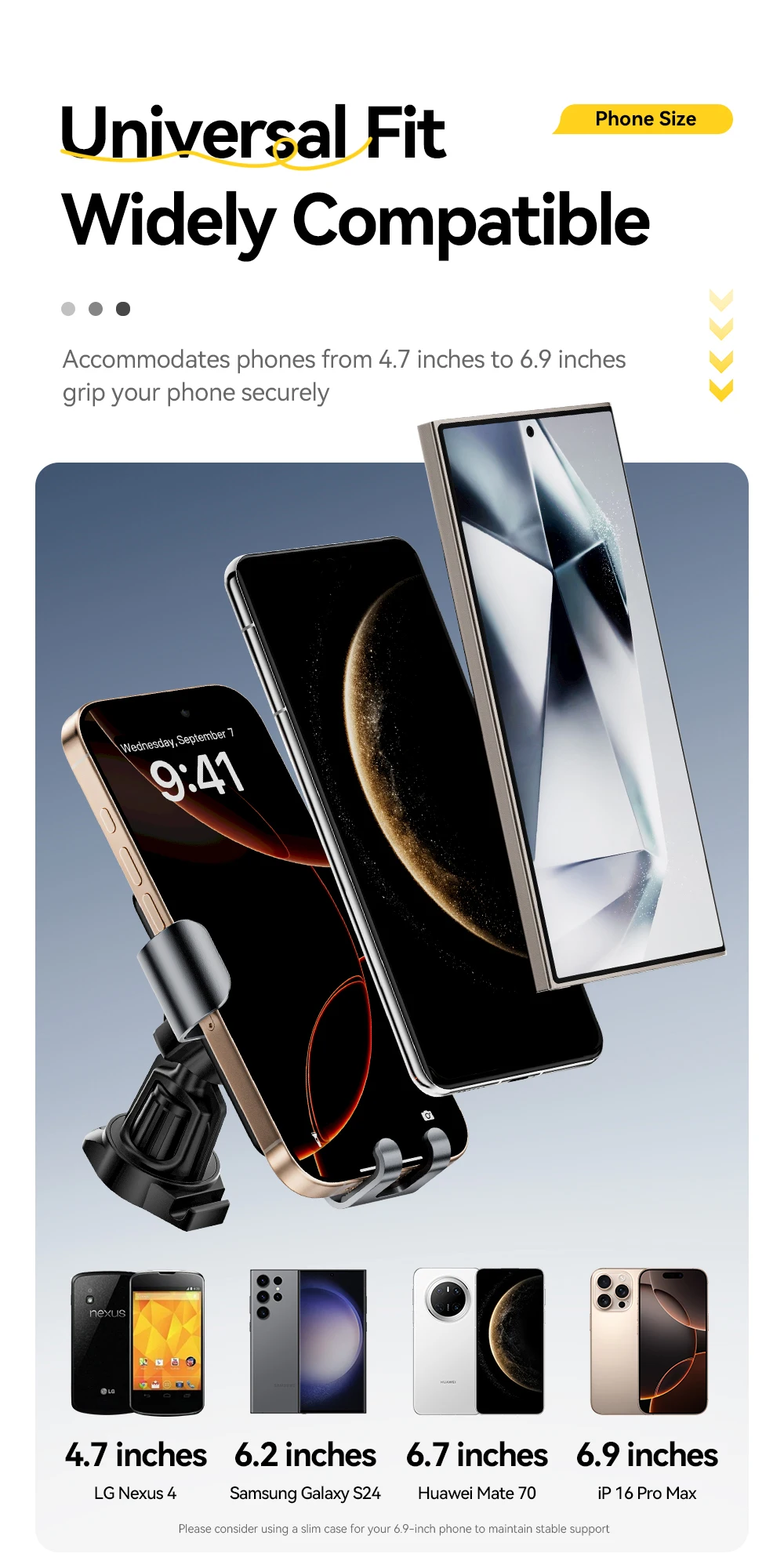 Essager Gravity Car Phone Holder Air Vent Clip Mount Mobilephone Stand For 4.7-6.5 Inch Phone For iPhone 16 15 14 13 Pro Xiaomi Essager Gravity Car Phone Holder Air Vent Clip Mount Mobilephone Stand For 4.7-6.5 Inch Phone For iPhone 16 15 14 13 Pro Xiaomi