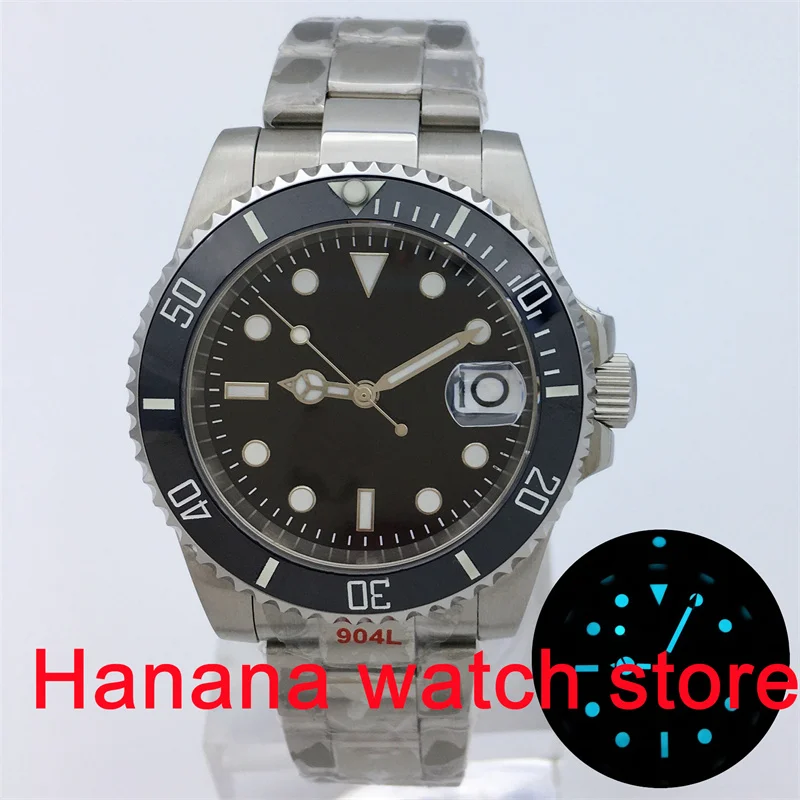 

BLIGER 40mm NH35 PT5000 MIYOTA Automatic Mechanical Black Dive Green Dive Men's Watch Sapphire Glass Date Oyster Bracelet