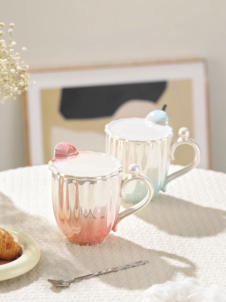 Pearl Ceramic Mug with Lid Tea Milk Cup Creative Couple Home Coffee Glaze Wedding Gift
Pearl Ceramic Mug with Lid Tea Milk Cup Creative Couple Home Coffee Glaze Wedding Gift