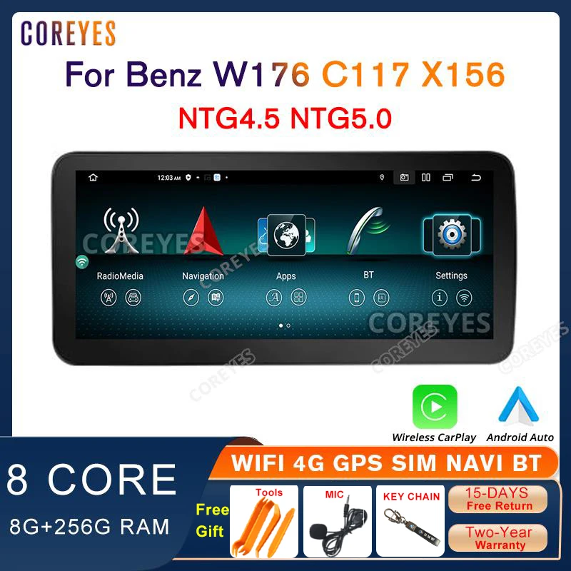 Автомагнитола COREYES 12,3 ''1920*720P для Mercedes Benz A CLA GLA W176 C117 X156 Android 12, мультимедийный плеер для Carplay, GPS, стерео, BT 
Автомагнитола COREYES 12,3 ''1920*720P для Mercedes Benz A CLA GLA W176 C117 X156 Android 12, мультимедийный плеер для Carplay, GPS, стерео, BT