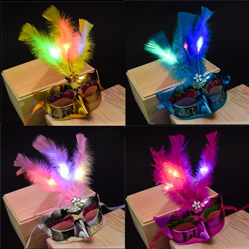 Led Mask Glow Flash Light Up Feather Masquerades Venetian Masks Costumes Birthday Wedding Party Costume Halloween Christmas
Led Mask Glow Flash Light Up Feather Masquerades Venetian Masks Costumes Birthday Wedding Party Costume Halloween Christmas