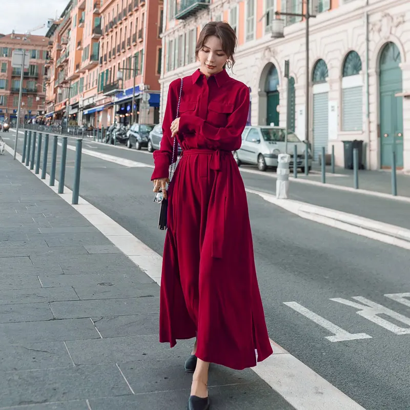 2023 Spring And Summer Claret Long Sleeve Dress Belt French Style Temperament Ankle Free Shipping
2023 Spring And Summer Claret Long Sleeve Dress Belt French Style Temperament Ankle Free Shipping