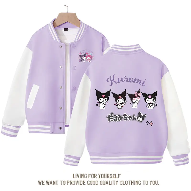Sanrio Kawaii Kuromi куртка для девочек милый мультфильм Весна Осень новинка детская свободная спортивная бейсбольная форма пальто подарок на день рождения
Sanrio Kawaii Kuromi куртка для девочек милый мультфильм Весна Осень новинка детская свободная спортивная бейсбольная форма пальто подарок на день рождения