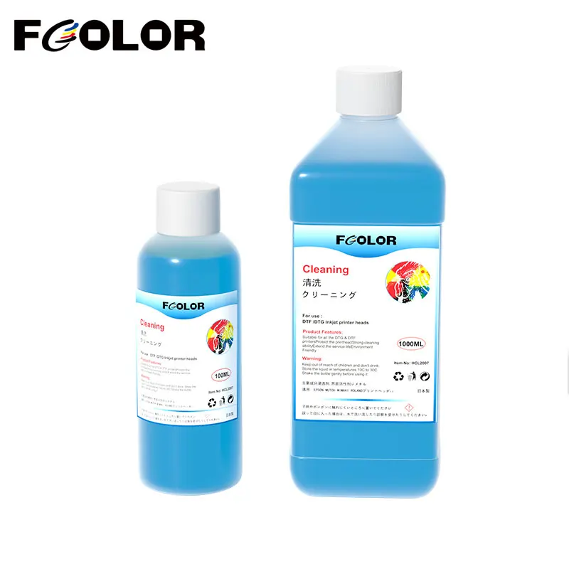 

Fcolor 1000ML Strong DTF Cleaning Solution White DTF Ink Cleaning Liquid for XP600 L1800 1390 DX5 DTF Inkjet Printer Nozzle