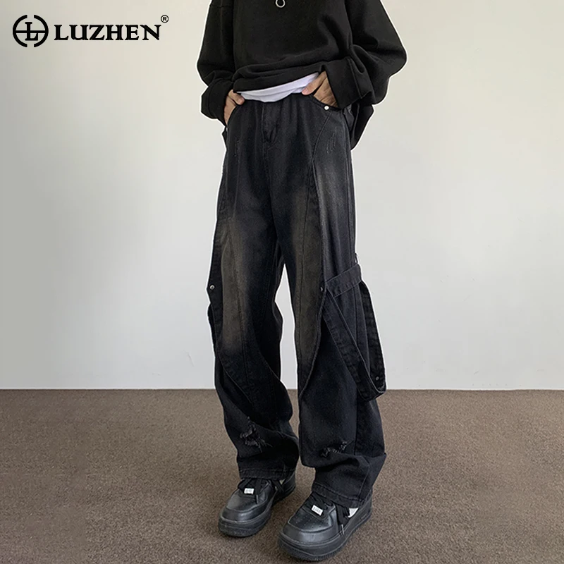 LUZHEN 2024 Spring New American Hip-hop Wide Leg Jeans Men High Street Ribbon Decorate Design Straight Loose Denim Pants LZ1045
LUZHEN 2024 Spring New American Hip-hop Wide Leg Jeans Men High Street Ribbon Decorate Design Straight Loose Denim Pants LZ1045