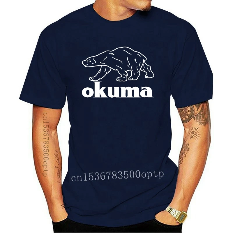 Фото Мужская одежда с логотипом Okuma Fisher Высококачественная белая футболка размер от S