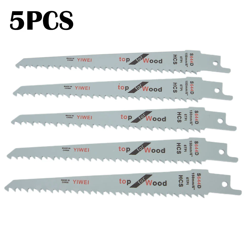 5pcs 6inch Reciprocating Saw Blade S644D 6TPI HCS For Wood Wall Plate Plastic MDF Chipboard Cutting Power Tool Accessories
5pcs 6inch Reciprocating Saw Blade S644D 6TPI HCS For Wood Wall Plate Plastic MDF Chipboard Cutting Power Tool Accessories