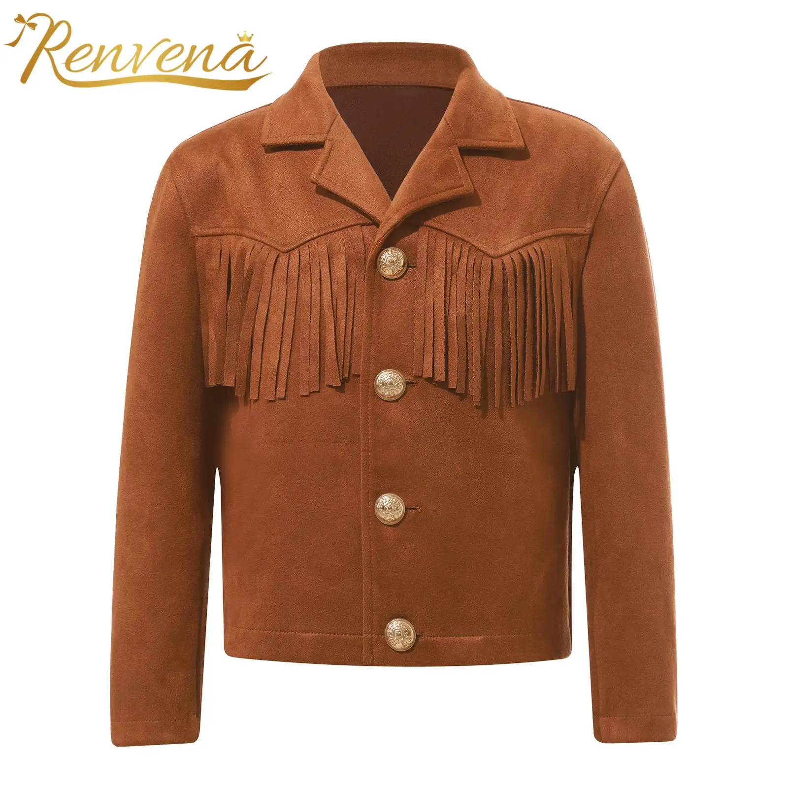 Brown Kids Boys Western Cowboy Costume Halloween Costumes Drama Performance Children Long Sleeve Fringe Tassels Jacket Coat
Brown Kids Boys Western Cowboy Costume Halloween Costumes Drama Performance Children Long Sleeve Fringe Tassels Jacket Coat