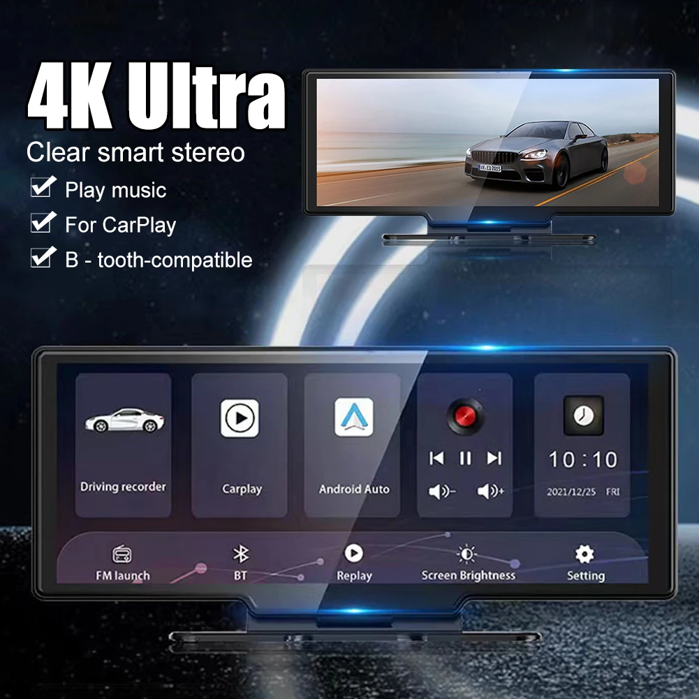 10.26" Dash Cam Rearview Camera Wifi Carplay & Android Auto 4K DVR GPS Navigation Video Recorder Dashboard Dual Len 24H Park AUX
10.26" Dash Cam Rearview Camera Wifi Carplay & Android Auto 4K DVR GPS Navigation Video Recorder Dashboard Dual Len 24H Park AUX