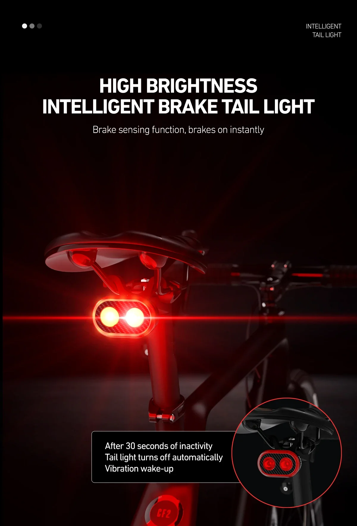 CYCLAMI CY300 Bicycle Smart Brake Sensing Front Rear Light Waterproof MTB Road Bike Lights Cycling Accessories Bicycle Lights 28 S91666e865da9443b88abd7df5faf39637