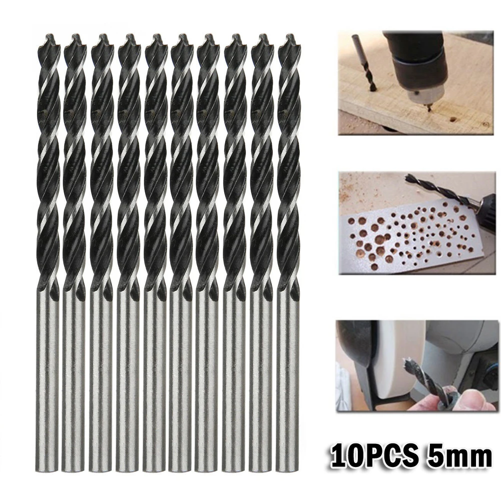 

10pcs Woodworking Spiral Drill Bit Kit 5mm/4mm/3mm Diameter Wood Drills With Center Point Wood Drill Bit Set