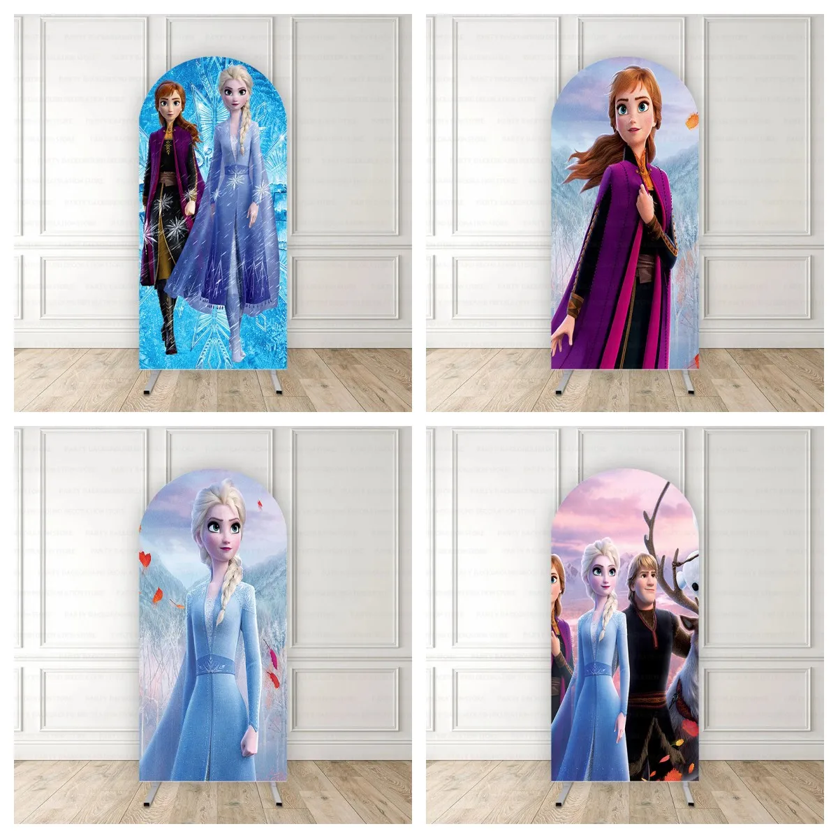 

Disney Frozen Anna Elsa Arch Backdrop Girl Kids Baby Shower Custom Cartoon Birthday Party Photography Background Decor