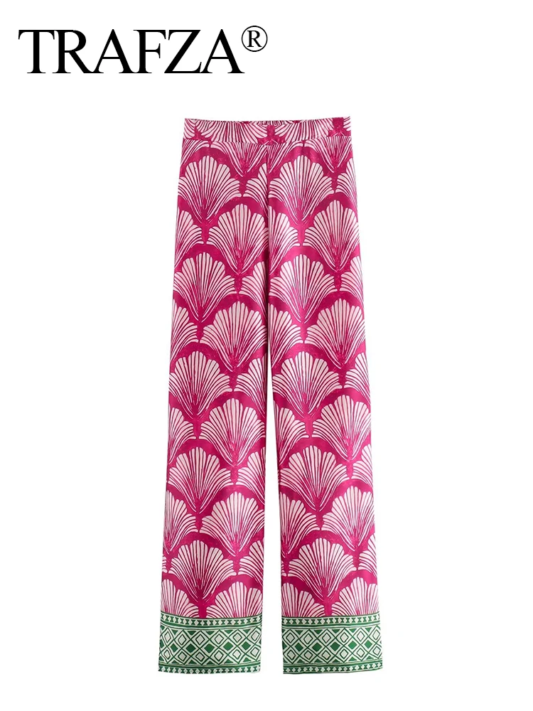 Женские винтажные широкие брюки TRAFZA, повседневные свободные брюки с высокой талией, с эластичным поясом и шикарным принтом, 2024
Женские винтажные широкие брюки TRAFZA, повседневные свободные брюки с высокой талией, с эластичным поясом и шикарным принтом, 2024