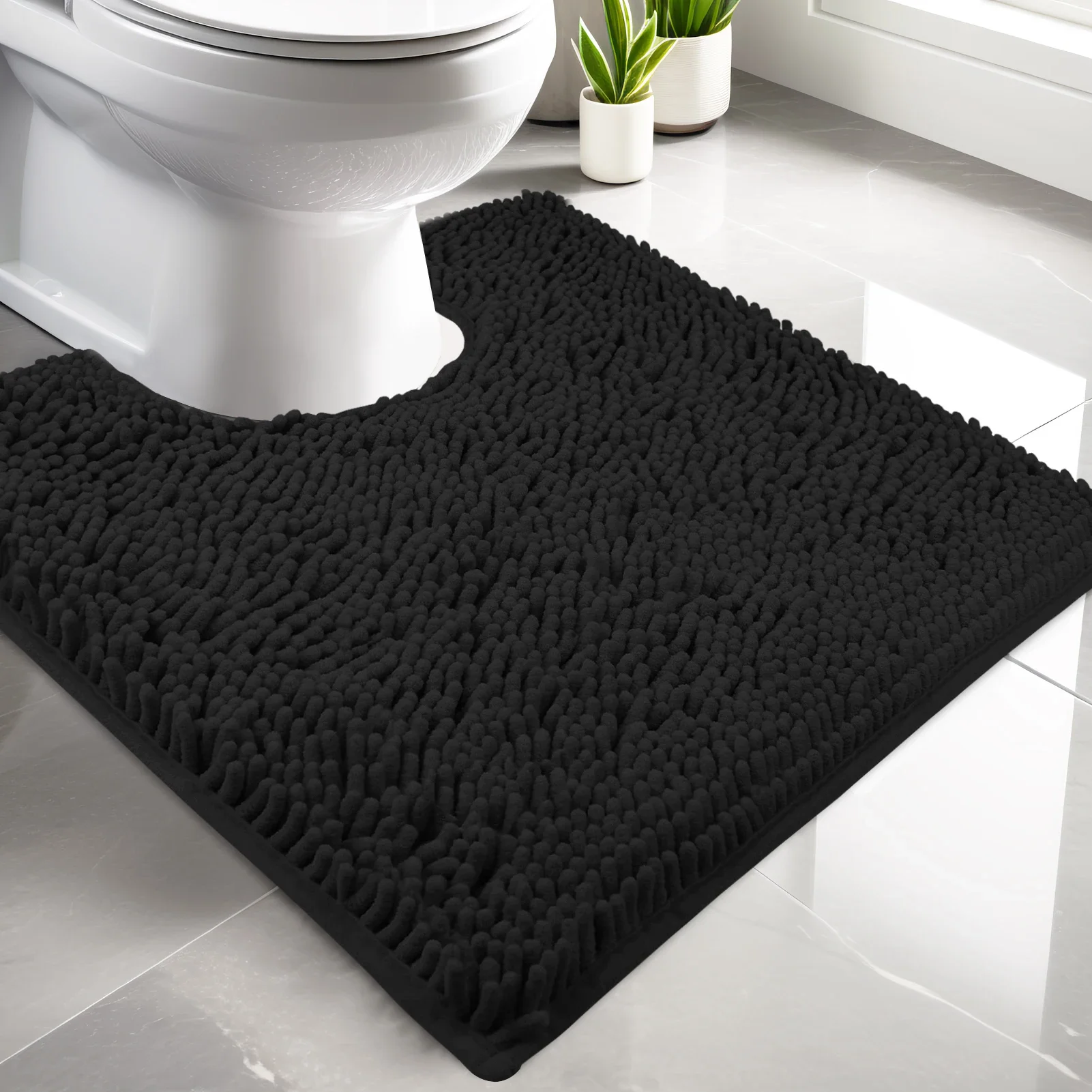 Toilet Rug U-Shaped Super Absorbent Chenille Bathroom Mats Non-Slip Backing Machine Washable For Bathrooms Floor Decoration Toilet Rug U-Shaped Super Absorbent Chenille Bathroom Mats Non-Slip Backing Machine Washable For Bathrooms Floor Decoration